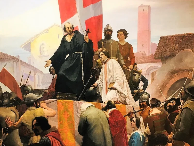 1819-Pasquale Massacra - Fra' Iacopo Bussolari arringa il popolo nel 1356 - Pavia, Pinacoteca Malaspina